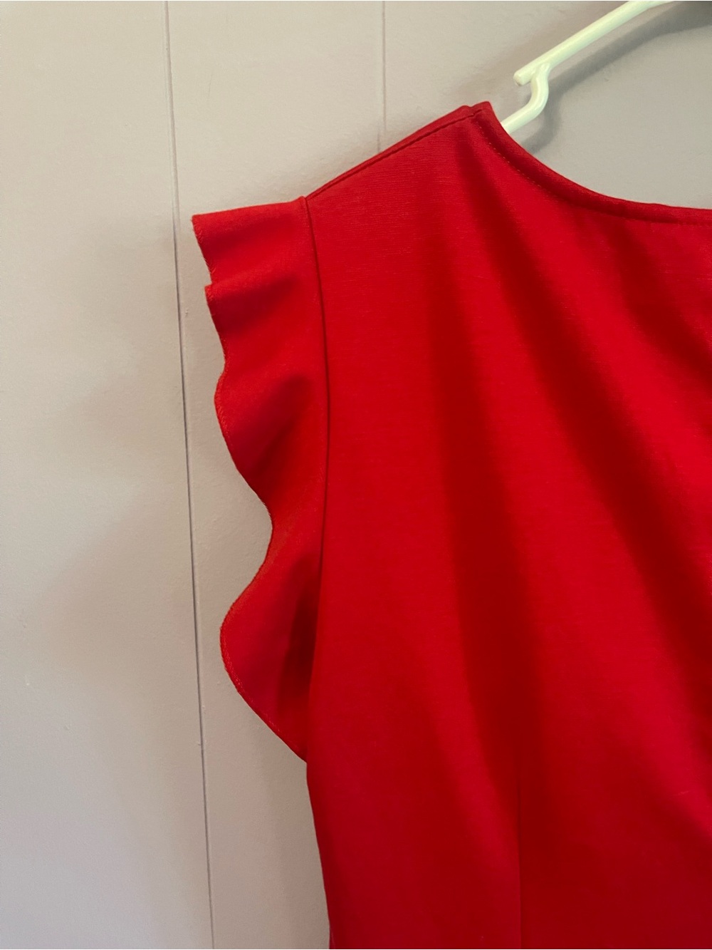 Miusol Red Ruffle-Trim Midi Dress - Picture 9 of 11